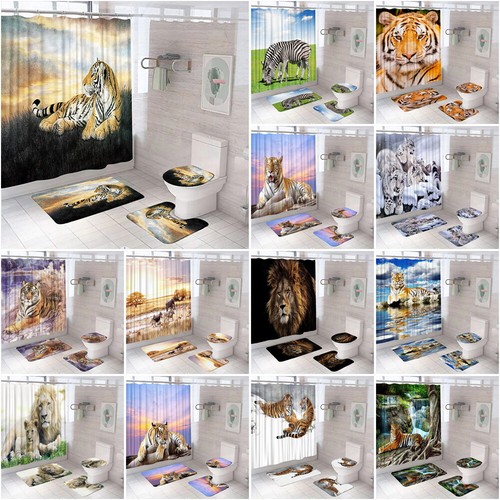 Tiger zebra bathroom shower - tiger,