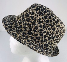 Cheetah Leopard Animal Print Womens Fedora Hat Black Brown