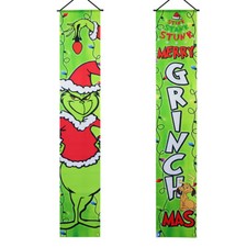Grinch Christmas Decorations Grinch Porch Sign Door Banner Merry Grinch XMAS UK