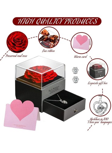 Eternal real rose with - real,