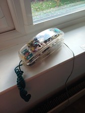 Genuine Radio Shack Clear Phone Corded Telephone Retro 1990s Antique Blue Pads