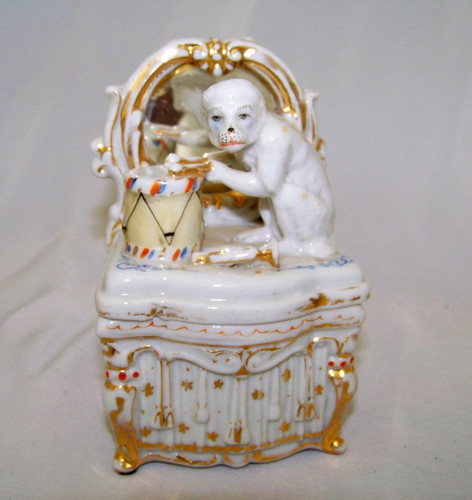 Staffordshire monkey playing - staffordshire,