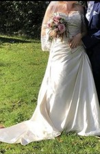 White Satin Wedding Dress Size
