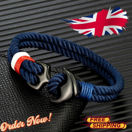 Mens anchor bracelet double - anchor,