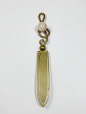 Antique bookmark gilt brass - gilt,
