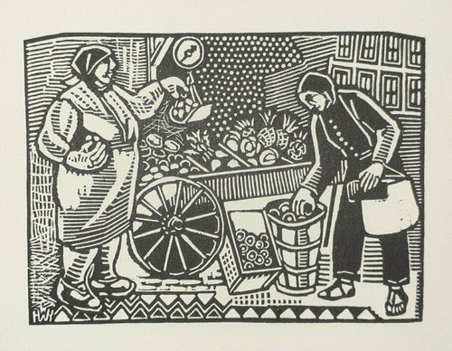 Heller market stall lady - stall, fruit