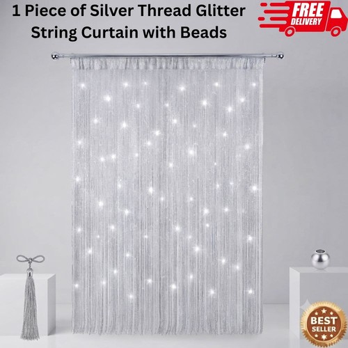 Silver glitter string curtain - string,