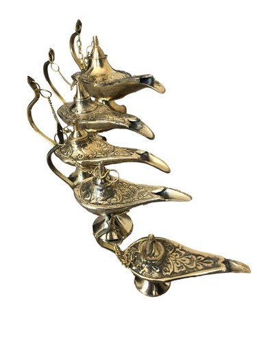 Brass aladdin lamp akhand - brass,