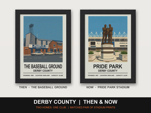 Derby county then now - county, &
