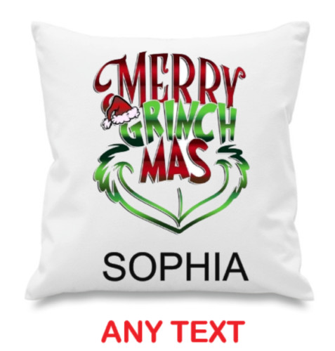 Personalised grinch cushion - grinch,