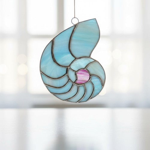 New sea shell stained glass - stained,