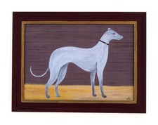 Naive Greyhound Folk Art Dog