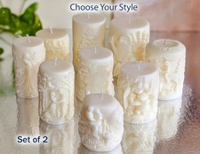 Pair of Handmade Relief Scene