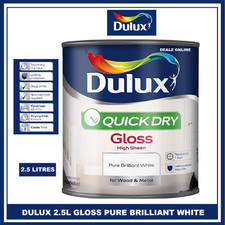 Dulux Quick Dry Gloss 2.5 L Pure Brilliant White Wood & Metal Paint