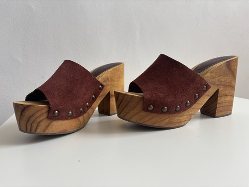 Burnt orange leather sabot - orange,