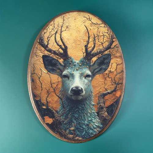 Enchanted stag forest portrait - enchanted,