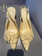 lemon yellow kitten heel sling