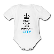 man @ CITY KEEP CALM Babygrow Baby vest grow bodysuit Football MANCHESTER@ city