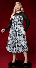 1950s Rockabilly Style Marilyn Monroe Graphic Figure Print Fit & Flare Dress 16