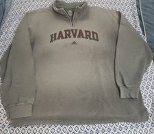 Vintage Harvard Adidas Pullover Sweater 1/4 Zip Pullover Sweater Men's Size 2XL