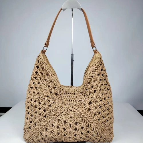 Summer straw crochet bag - summer,