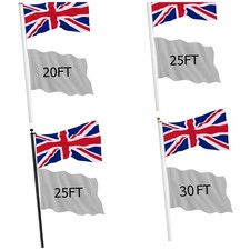 Aluminum Flagpole Floor Mounted Mount Telescopic Flag Pole W/Top Ball & Base Kit