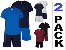 Boys 2 Pack Short Pyjamas Nightwear PJ Sets Twin Pack 9 to 16 Years #NorthEast