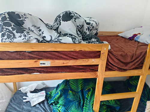 Single wooden bunk bed - single,