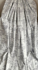 LOVELY NEW LAURA ASHLEY PREISTLEY STEEL GREY SINGLE OR DOOR CURTAIN 87 x 91.5 in