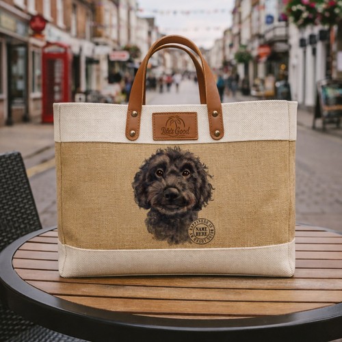 Black cockapoo tote bag - black,