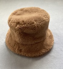 ZARA Faux Fur Bucket Hat Camel