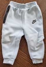Nike Kids Tech Fleece Zip Track Bottoms in Blue Size 18-24mths