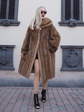 Vintage Pastel Canadian Brown Mink Fur Coat Stroller M/L  Fast Shipping