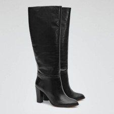 Reiss black leather boots - reiss, knee