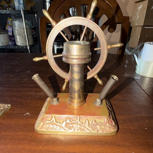 Brass ship wheel - brass,