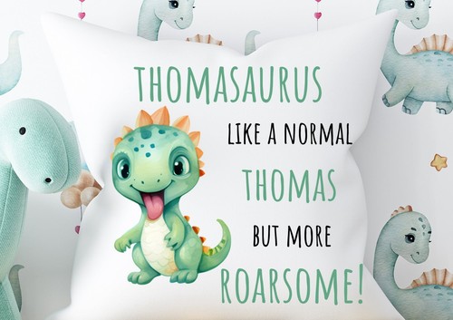 Personalised dinosaur cushion - personalised,