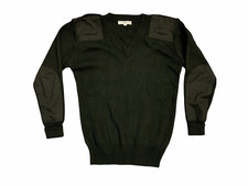 NATO Pullover Jumper V-Neck Unisex Black Classic Fit Poly/Cotton OPPULA