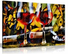 Kitchen Wines Cubism Canvas