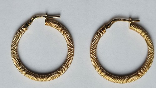 9ct gold hoop earrings - earrings, (new)