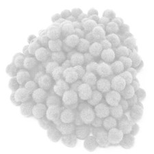 White 8mm Mini Pom Poms Small Fluffy Craft Embellishments