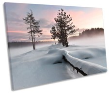 Frozen Lake Landscape Snow CANVAS WALL ART Picture Print