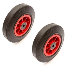 2 Pack 8'' Sack Truck Heavy Duty PVC Plastic Wheel + Solid Rubber Tyre 200mm