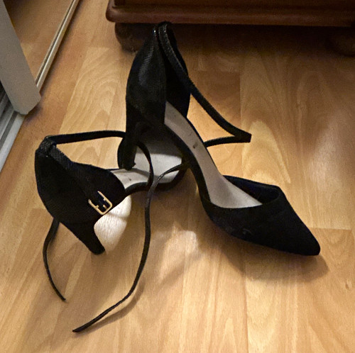 Women black suede pointed - black,