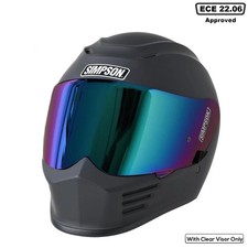 Simpson Speed Full Face Matt Black Motorcycle Motorbike Helmet