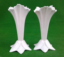 2 ROYAL WORCESTER TRUMPET VASES - DATED 1926.