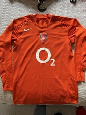 Arsenal 2005-2006 Men’s Goalkeeper Shirt Orange O2 Mens Size Medium Nike Vintage