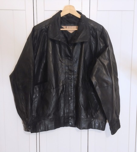 Vintage leather jacket black - vintage,