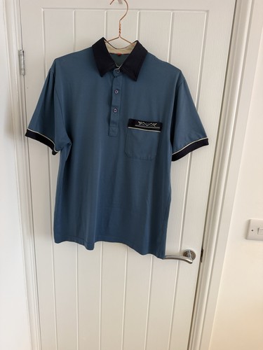 Teal blue short - sleeve, vintage