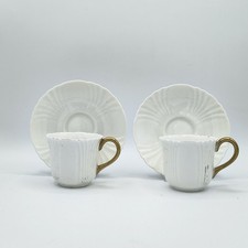 Antique George Jones & Sons Crescent China Two Sets of Small Coffee Cup & Saucer