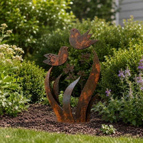 Bird wildflower metal garden - wildflower,